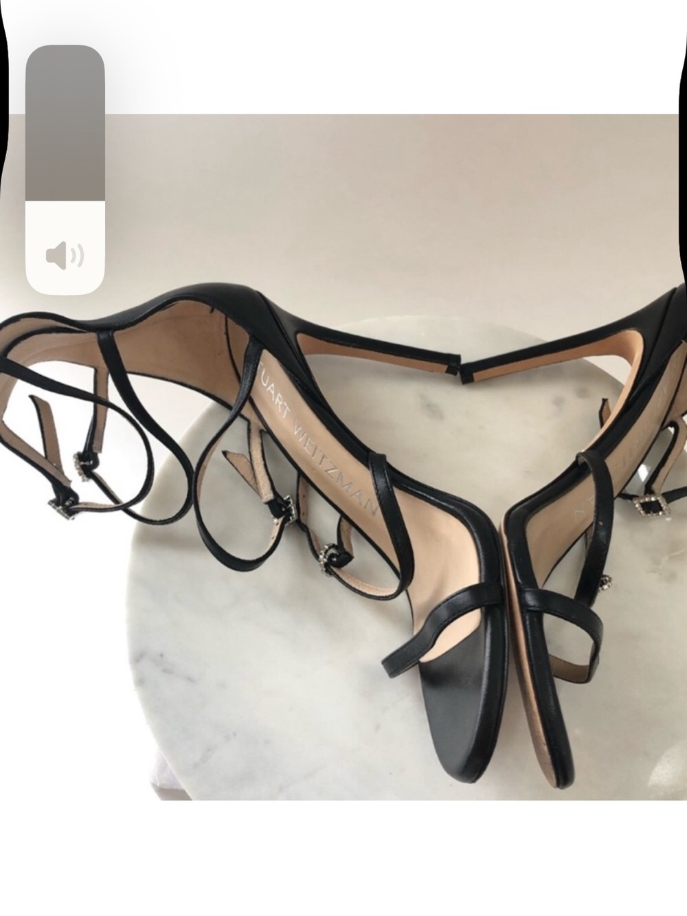 Stuart Weitzman Black Strappy Crystal-Accent Stiletto - Picture 8 of 16
